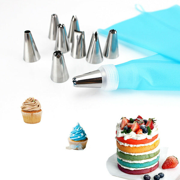 6pcs Nozzle + Silicone Icing Piping Cream Pastry Bag Set Cake Decorating Tool