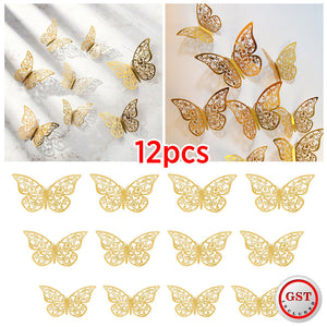 3D Butterfly Wall Decals Stickers Removable Kids Nursery Decoration DIY 12PCS