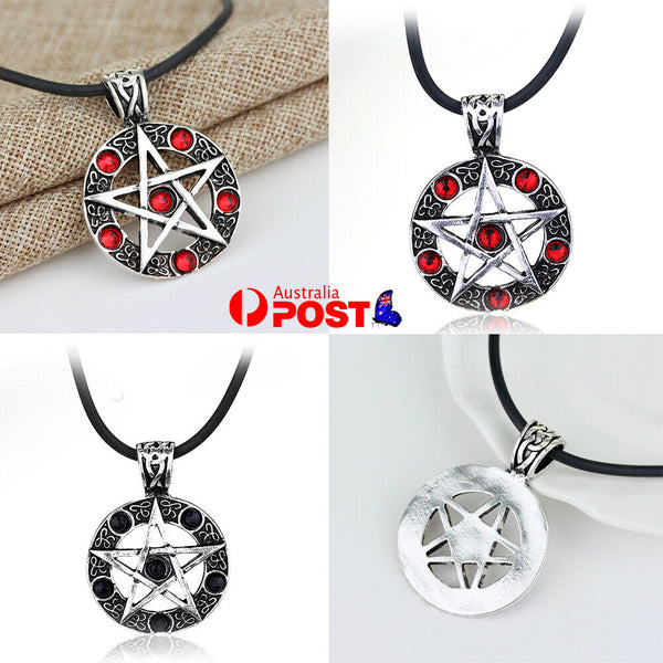 Crystal Pentagram Witch Wicca Pagan Magical Pendant Necklace Witchcraft Gift New