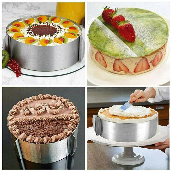 1PC Adjustable Stainless Steel Round Mould DIY Pastry Ring Tool For Mousse Cake