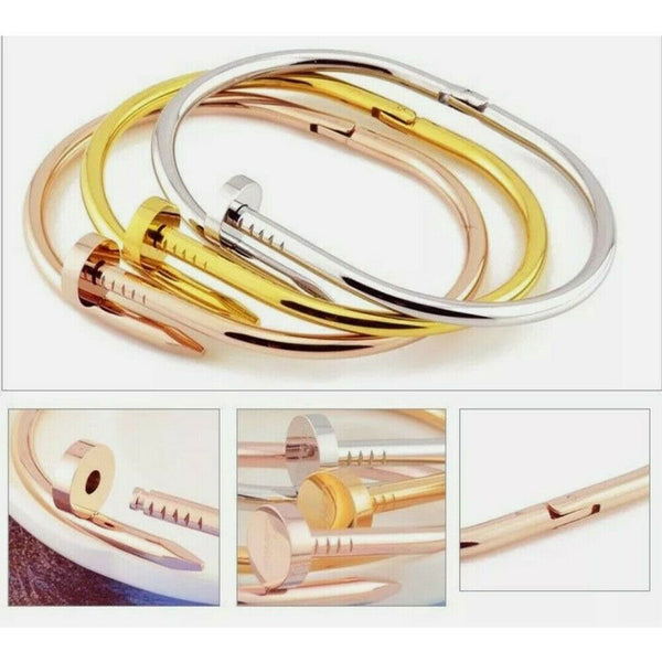 Unisex Nail Bracelet Opening Bracelet Titanium Steel Fashion Personality 17Cm