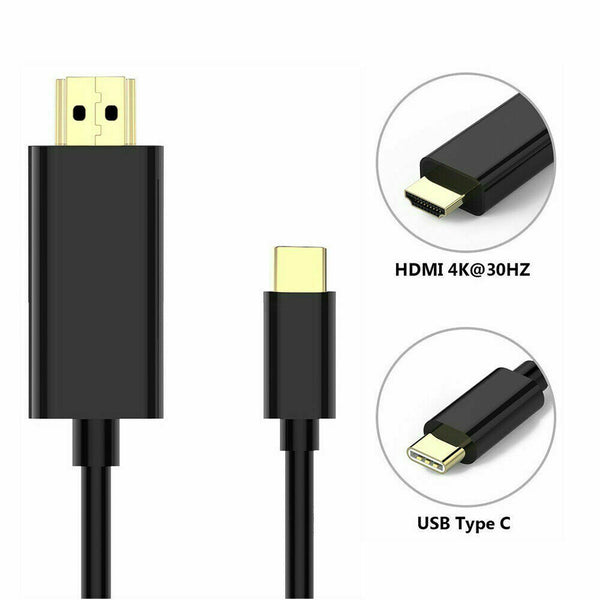 USB C to HDMI Cable USB 3.1 Type C Male to HDMI Male 4K Cable For Samsung S9/S8+