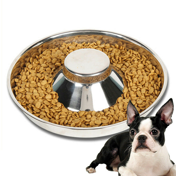 Feeder Bowl Stainless Dish Puppy Dog Pet Cat Litter Food Feeding Weaning Home AU