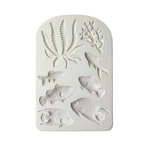 Silicone Sea Fish Coral Fondant Cake Decorating Mold Sugarcraft Icing Mould Tool