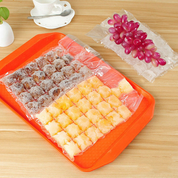 10~100x Disposable Ice Cube Bags Freezer Plastic BBQ Party Cubes Maker Tray Bulk