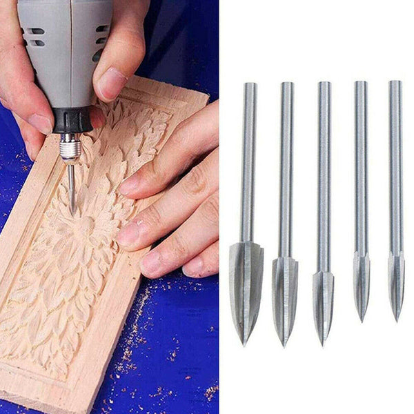 5 PCS/Set Wood Carving And Engraving Drill Bit Milling Cutter Carving Root