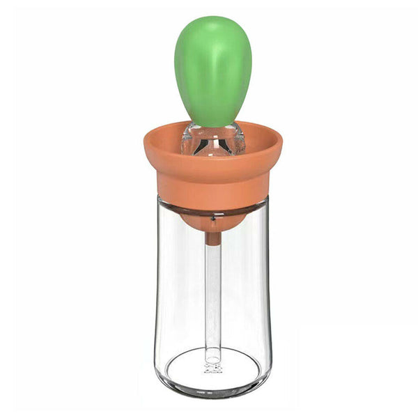 Olive Oil Dispenser Bottle with Silicone Brush Lid Cooking Measuring Container