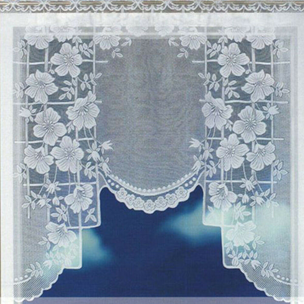 150*120cm White Lace Kitchen Home Window/Door Cafe Curtain Single Panel