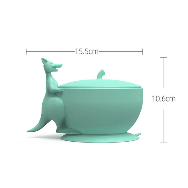 Silicone Suction Bowl With Spoons Set Non-slip For Baby Children Toddler Feeding