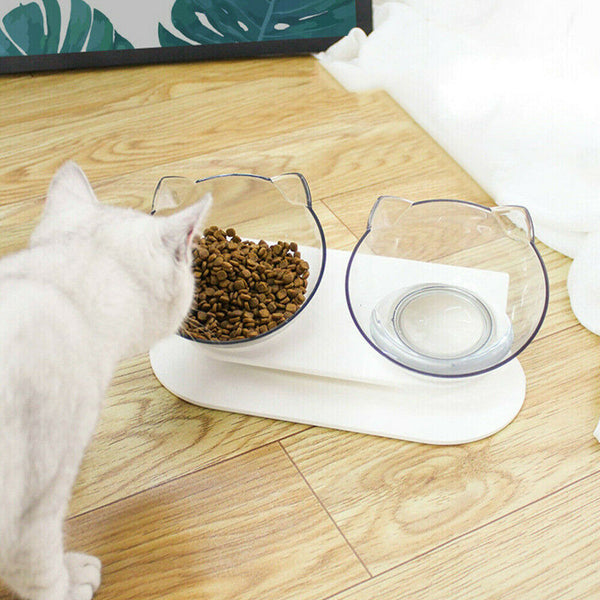 Double Elevated Pet Bowl Cat Dog Feeder Food Water Raised Lifted Stand Holder AU