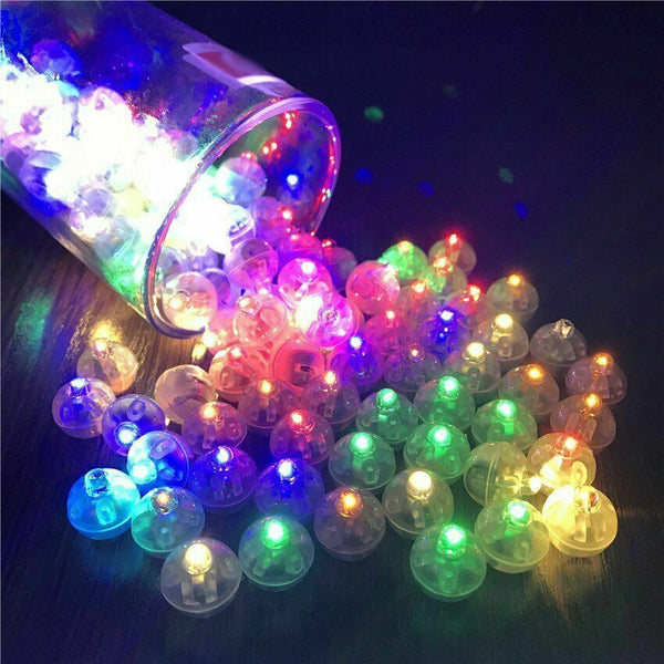 Up to 100PCS LED BALLOON LIGHT Multi Colour Glowing Flashing For Disco Party NEW