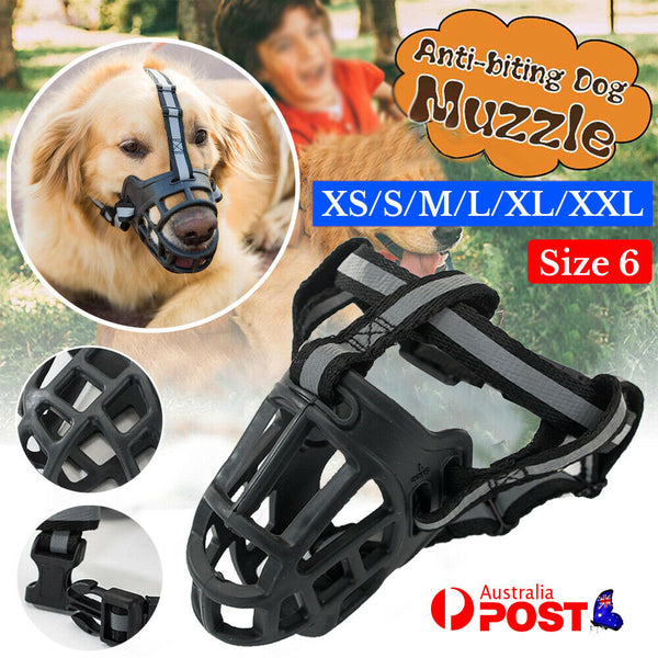 6 Sizes Adjustable Pet Dog No Bite Silicone Basket Muzzle Cage Mouth Mesh Cover