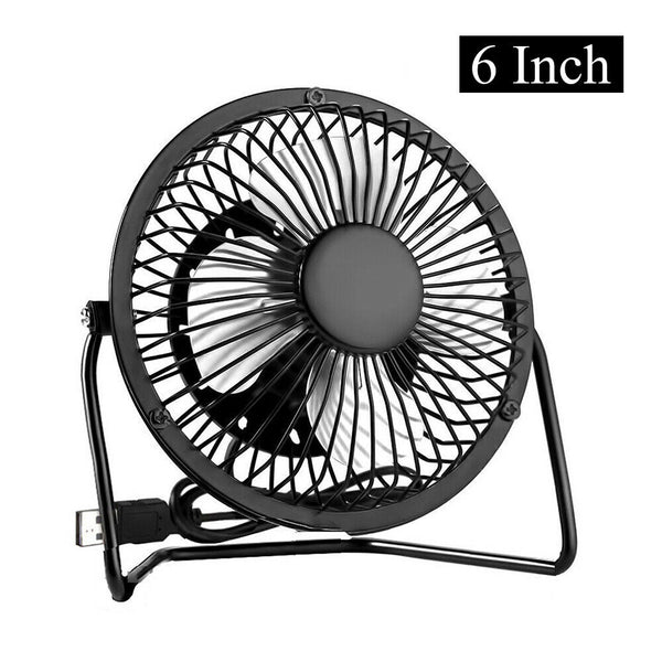 Metal 4"6" USB Fan Mini Portable Desktop Cooling Desk Quiet Fan Laptop Computer