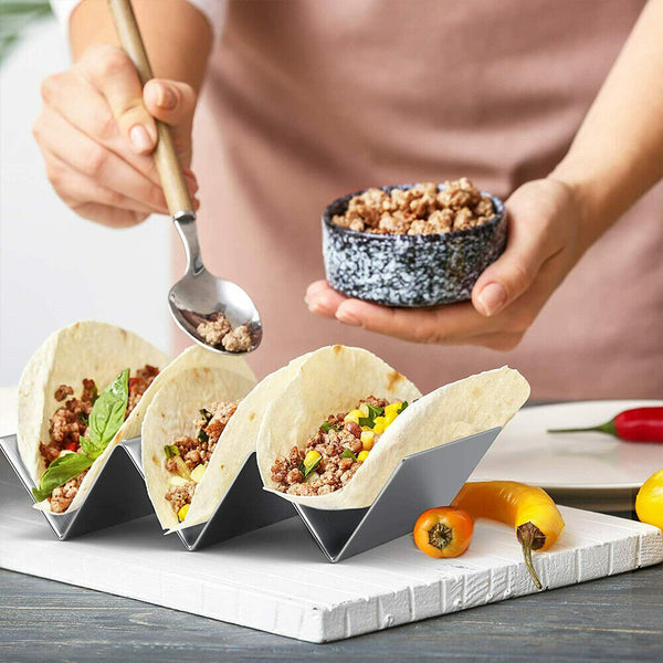 1/5pcs Stainless Steel Tray Taco Shell Holder Tortilla Stand Holds Kitchen Rack