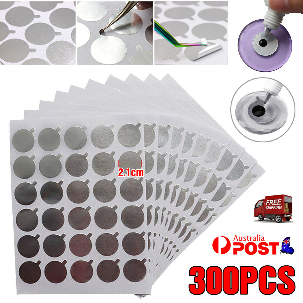 300PCS Disposable Glue Plate Stickers Eyelash Extensions Tinfoil Lash Adhesive