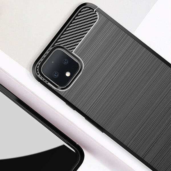 For Google Pixel 4 4XL Silicone Carbon Shockproof Case Anti Knock Bumper Cover