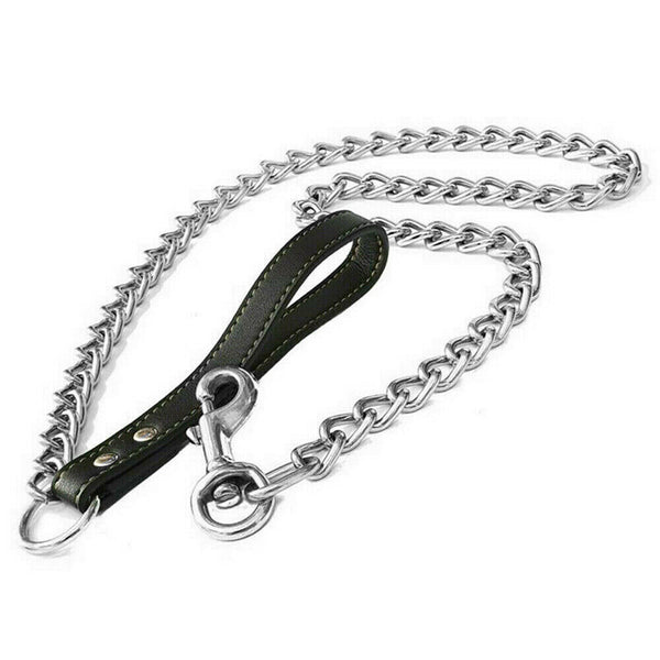 Metal Chain Dog Lead With Handle Long Strong Control Leash Heavy Duty 0.2*120cm