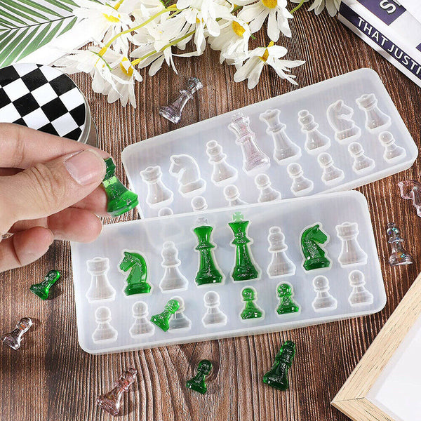 International Chess Set Silicone Resin Mold Jewelry Pendant Epoxy Casting Mould