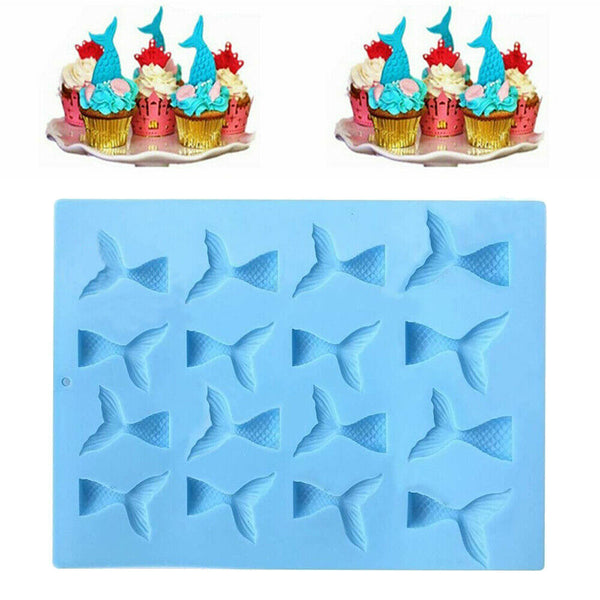 Mermaid Tail Silicone Cake Mold Jelly Cookies Chocolate Baking Mould Ice Cube