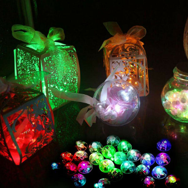 Up to 100PCS LED BALLOON LIGHT Multi Colour Glowing Flashing For Disco Party NEW