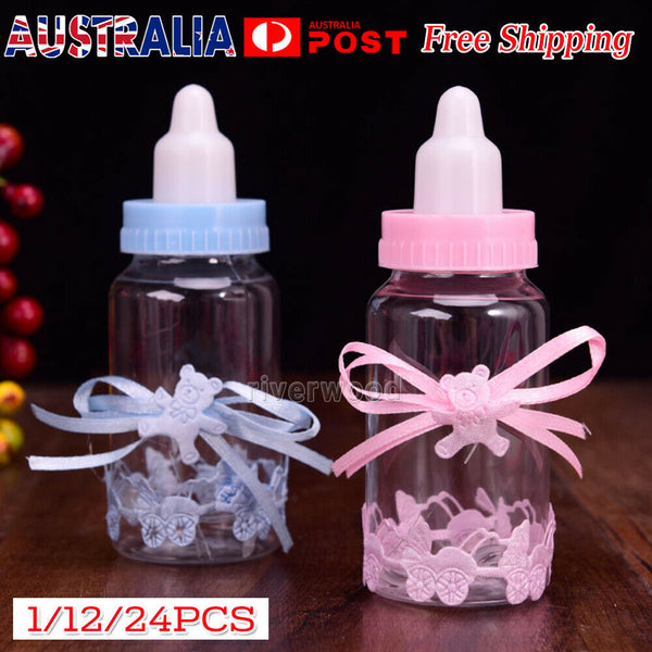 Set of 12PCS Baby Candy Box Bottle Baby Shower Gift Party Favors Christening