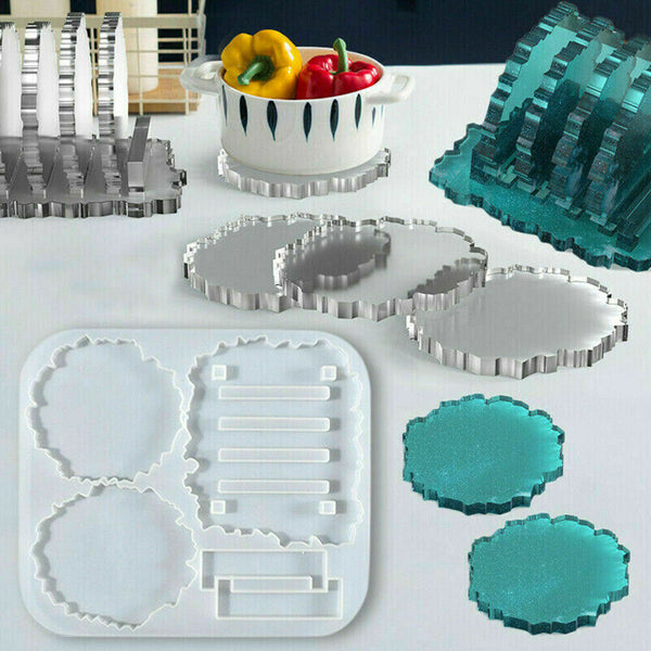 Silicone Coaster Mat Storage Holder Resin Epoxy Mold Casting Pad Mould Craft