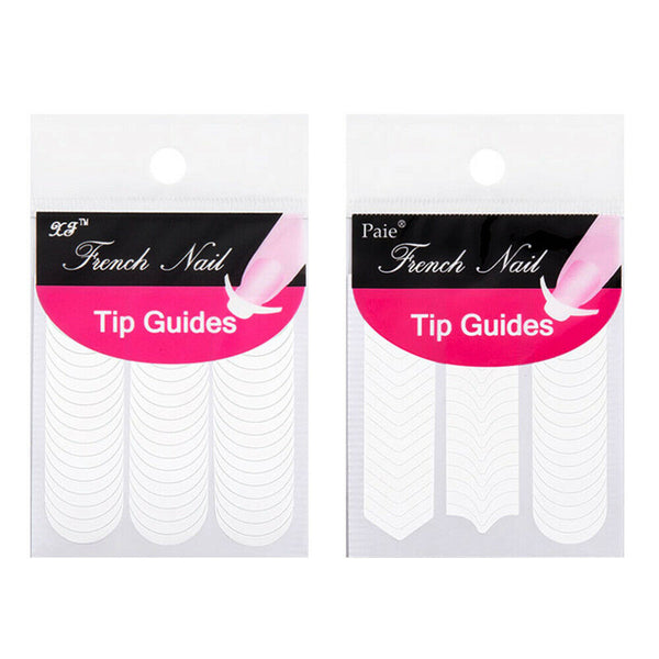 48PC/PACK French Manicure Nail Art Tips Form Fringe Guides Sticker DIY Stencil