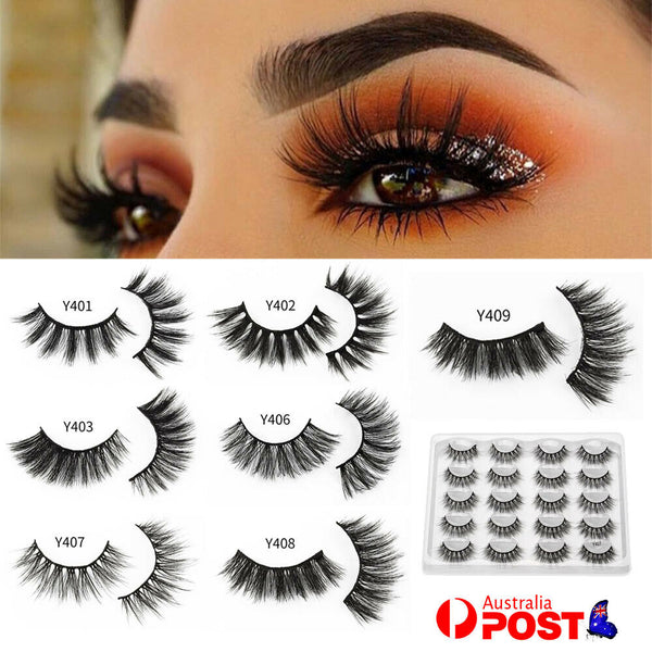 10Pairs 3D Mink Natural Thick False Eyelashes Curly Eye Lashes Makeup Extension