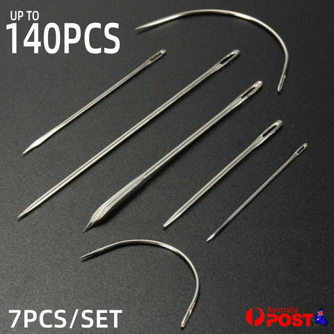 Set Of 7 Hand Repair Upholstery Sewing & Curved Needles Carpet Leather Canvas AU