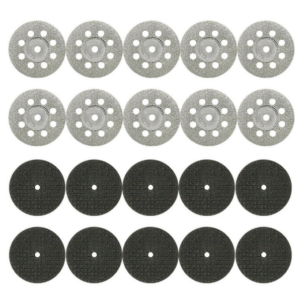 31x Mini Diamond Cutting Discs HSS Wheel Blades Set Drill Bit Dremel Rotary+Tool