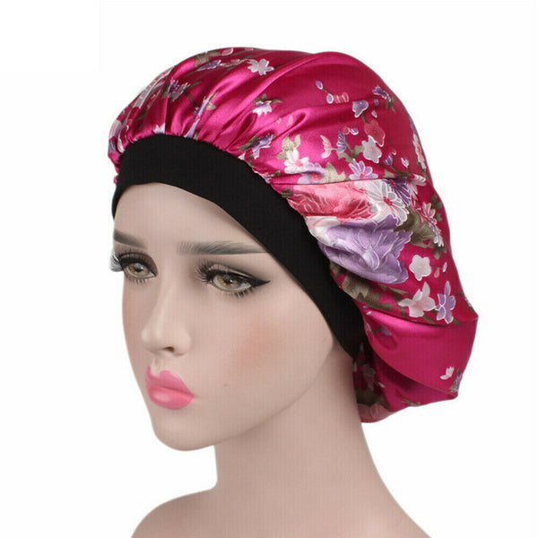 Women's Sleep Cap Nightcap-C2 Sleeping Bonnet Elastic Care Hot Hair Hat Satin