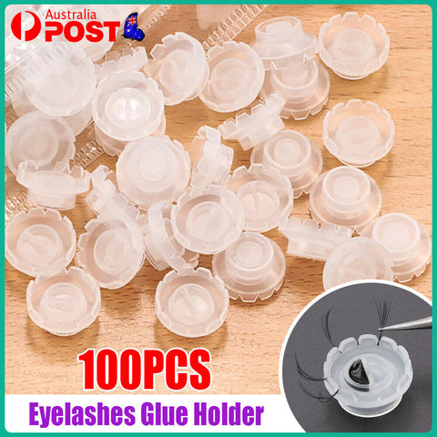 100X Eyelashes Glue Holder Blossom Cup Ring Eyelash Extension Adhesive Stand NEW