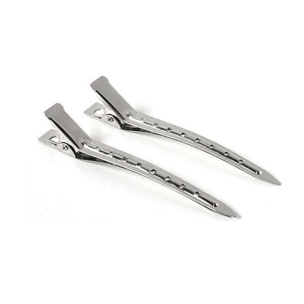 12 pcs Duck Bill Hair Clips Metal Alligator Curl Sectioning Clips with Holes AU