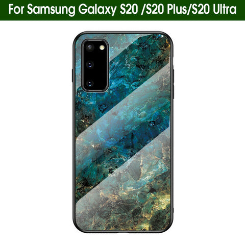 ?�Shockproof??Glass Marble Soft Cover Case For Samsung Galaxy S20 Plus S20 Ultra