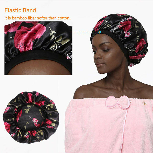 Women's Sleep Cap Nightcap-C2 Sleeping Bonnet Elastic Care Hot Hair Hat Satin