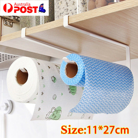 Over The Door Paper Towel Holder Under Cabinet Rack Hanger Roll Hanger Metal