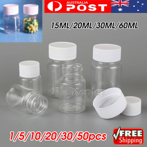 1-100PCS 15ml-50ml Plastic Empty Liquid Bottles Vial Reagent Sample Containers