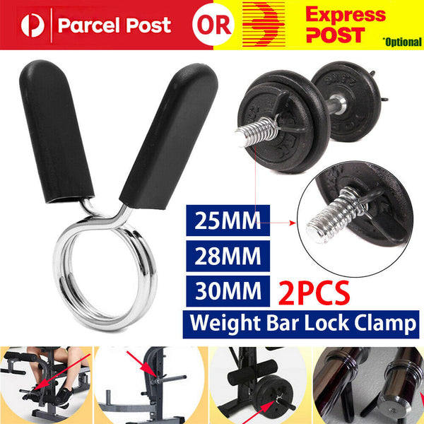 2Pcs 25/28/30mm Gym Dumbbell Barbell Weight Bar Lock Clamp Spring Collar Clips