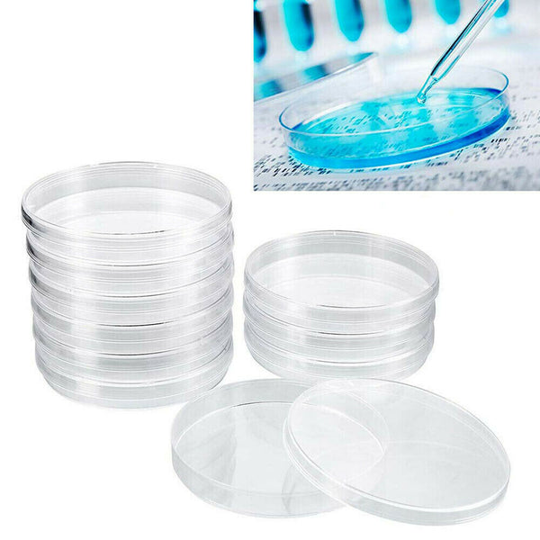 20Pcs Polystyrene Plastic Petri Dishes Plates With Lids 90mm 12g