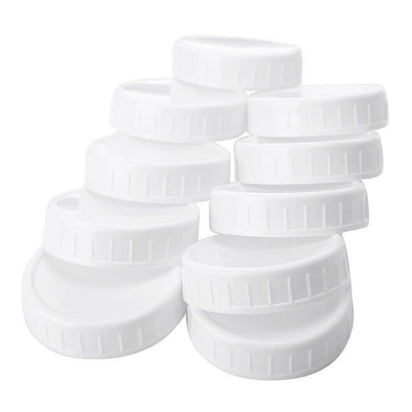 5-50pcs Kitchen Jar Lids Unlined Ribbed Plastic Cup Lids Leakproof Bottle Caps