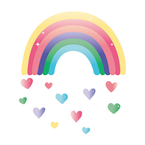 Cute Rainbow Love Heart Removable Wall Stickers Nursery Room Decor DIY AU