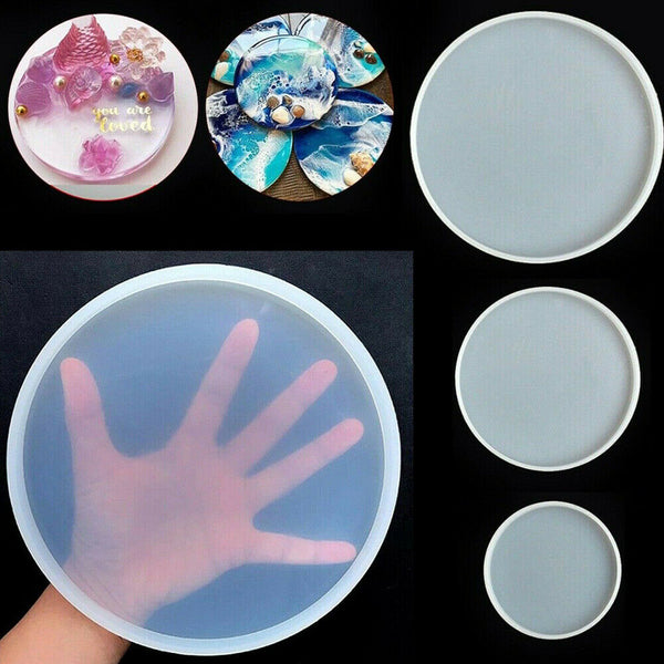 Resin Casting Mold Silicone Jewelry Agate Making Mould Tool Craft Round Coaster