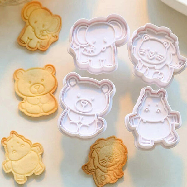 Animal Cookie Mold Plastic Biscuit Cutter Sugarcraft Jungle Party Baking Tool