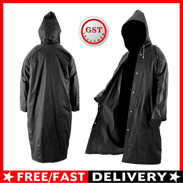 Waterproof Raincoat Jacket Mens Womens Long Hooded Rainwear EVA Rain Coat