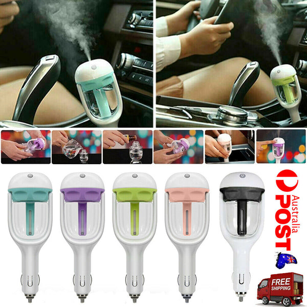 Mini Car Air Humidifier Essential Oil Diffuser Ultrasonic Aroma Mist Purifier AU