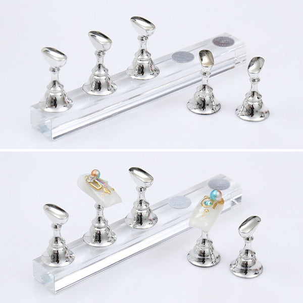 1/2PCS Nail Display Stand Magnetic Practice Nail Salon Nail Art Holder Manicure