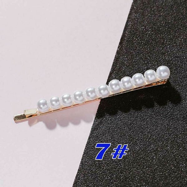 Popular Women Pearl Hair Clip Snap Barrette Stick Hairpin Hair Accessories Gift