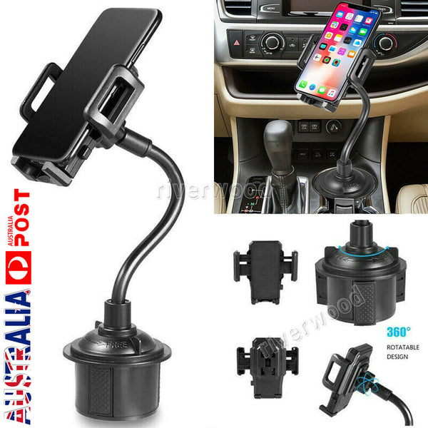 Universal Car Mount Adjustable Gooseneck Cup Holder Cradle For Cell Phone Iphone