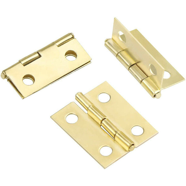 5-20Pcs Gold Pure Copper Small Mini Cabinet Drawer Butt Hinge 10*8MM DIY Craft