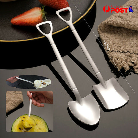 4pcs/set Portable Stainless Steel Kitchen Cutlery Tools Retro Shovel Spoons Set